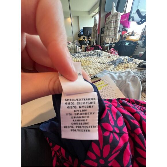 Diane Von Furstenburg size 4 pink navy shift sheath dress - Picture 4 of 4